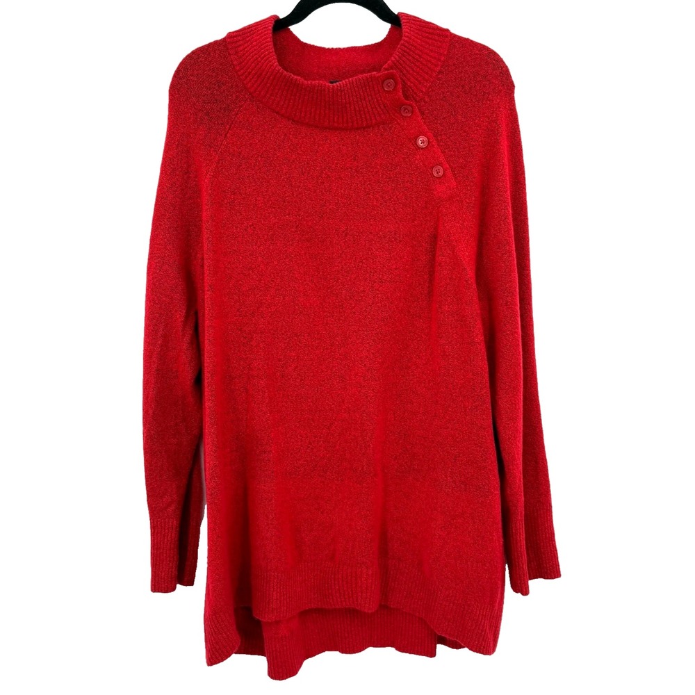 Talbots Plus Womens Sweater 2X Red Knit Office Winter Capsule Wardrobe Soft Cozy